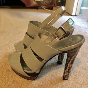 Jessica Simpson gray  Snakeskin heels! Never worn